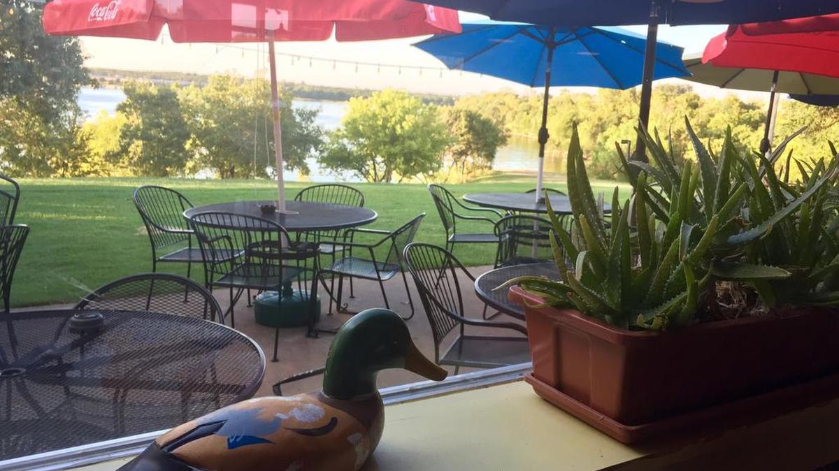 The dining room view of Lake Worth from The Point on Lake Worth.
