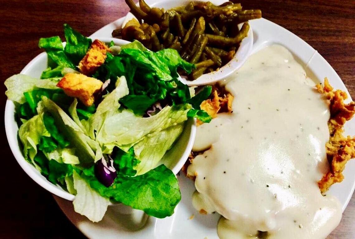 The chicken-fried steak special is $4.99 Mondays at Dixie House Cafes.