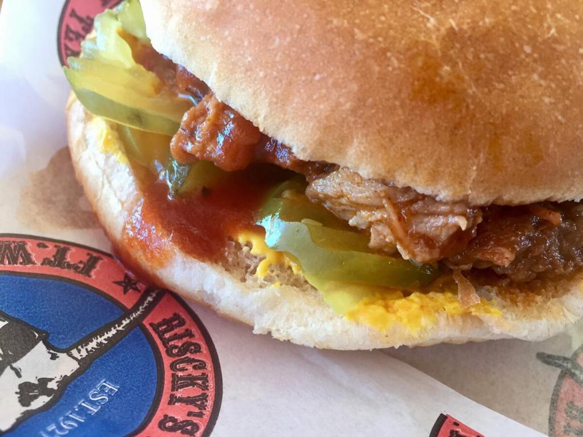 That’s a 95-cent chopped barbecue sandwich, a special price Oct. 20 at all Riscky’s.