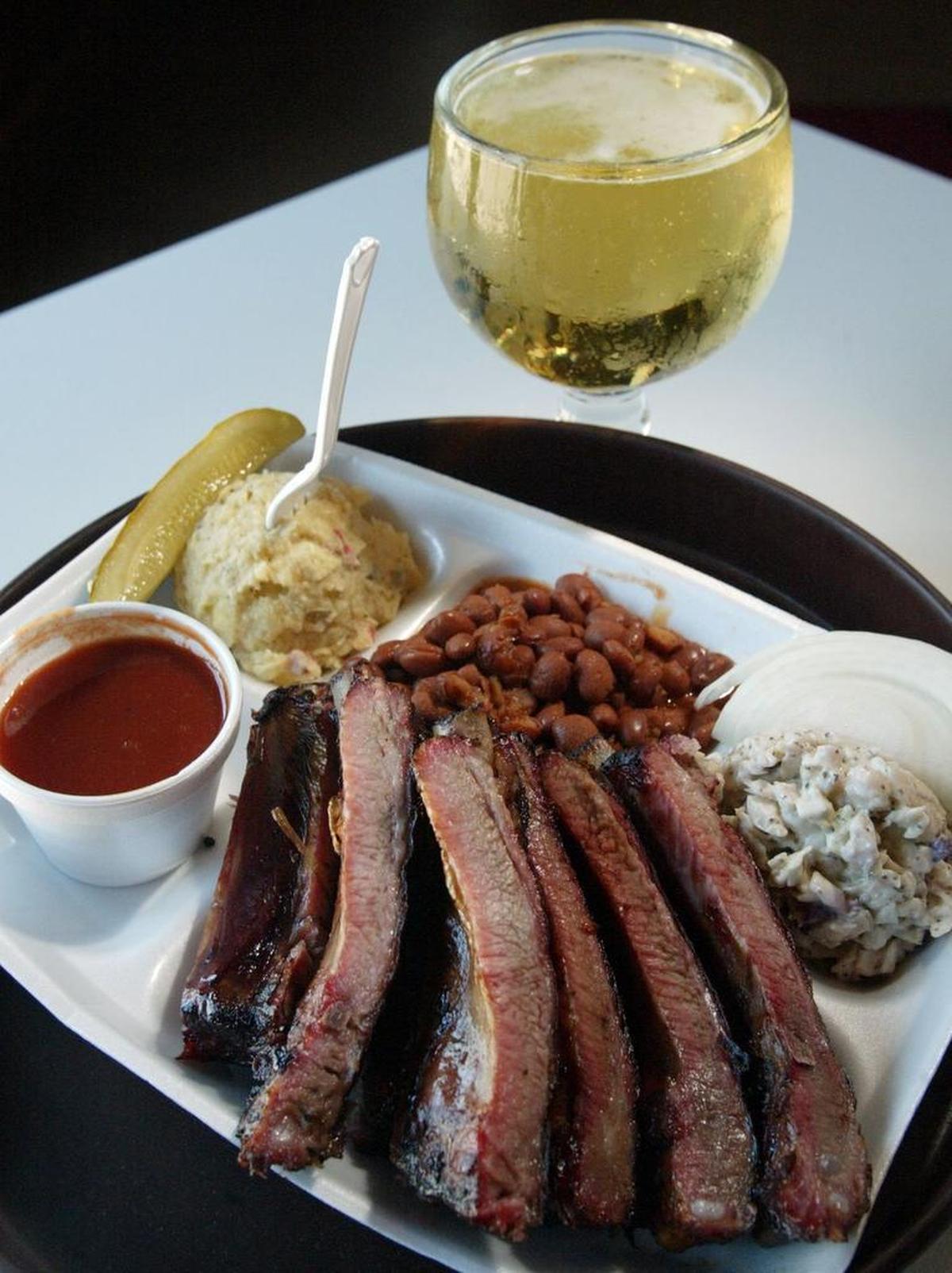 An Angelo’s pork rib platter.