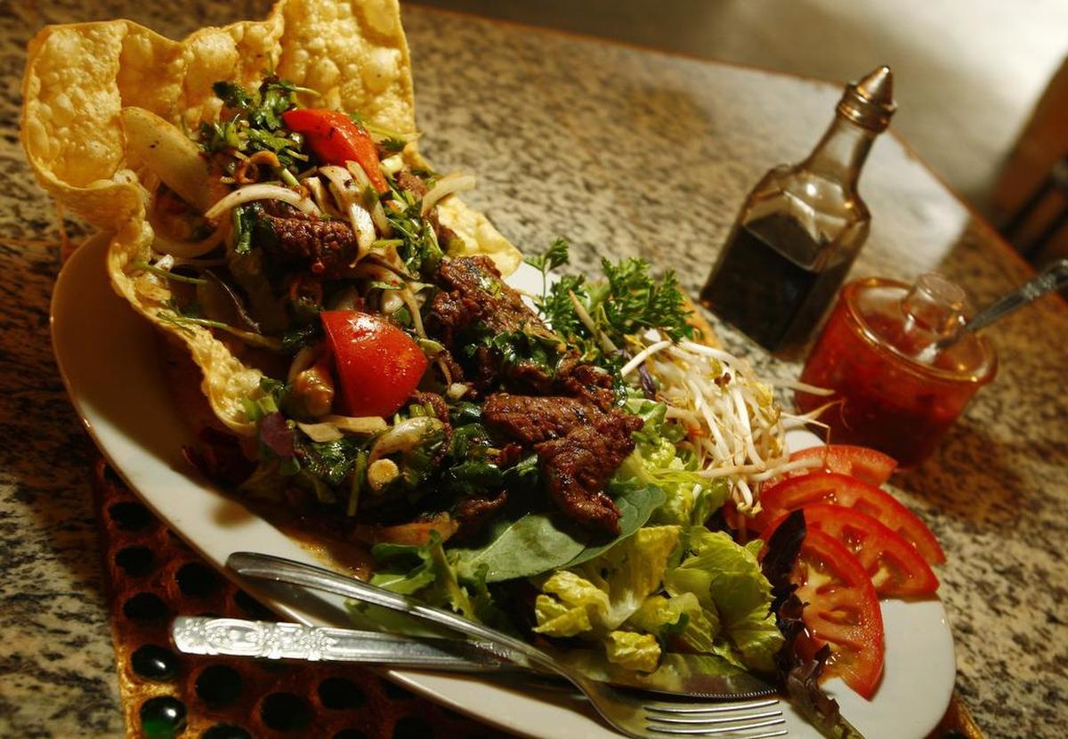 Grilled Thai beef salad at Thai Tina’s downtown.