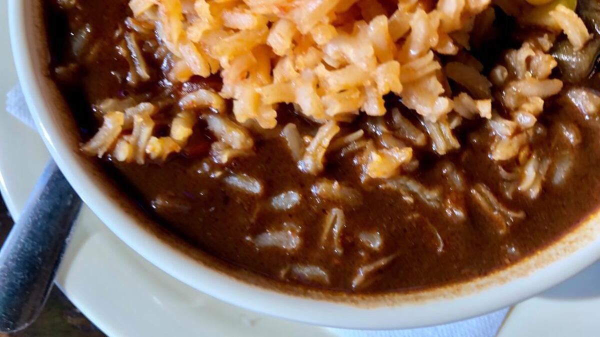 Shrimp-and-crab gumbo is made with Spanish rice at Shuck Me in Southlake.