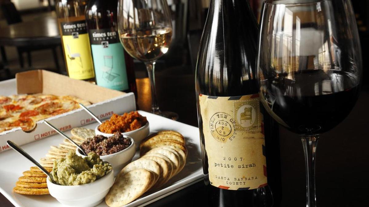 Times Ten Cellars wines with take-out food from other restaurants.