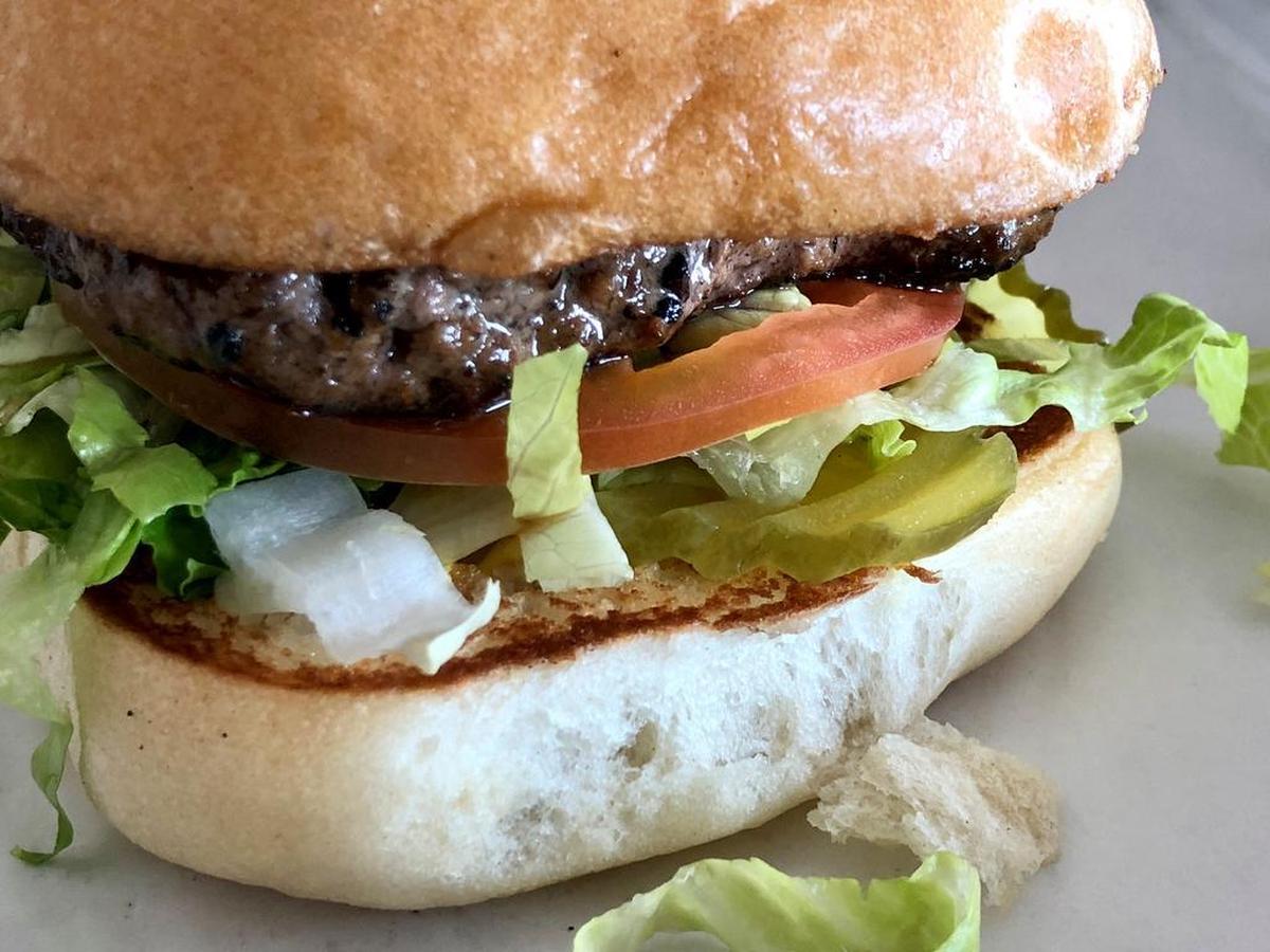 A regular hamburger at Fuego Burger, shown Dec. 5, 2017.