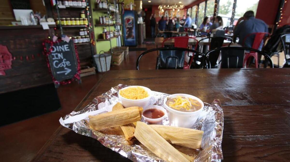 The tamale plate at Tommy Tamale Market & Cafe in Grapevine