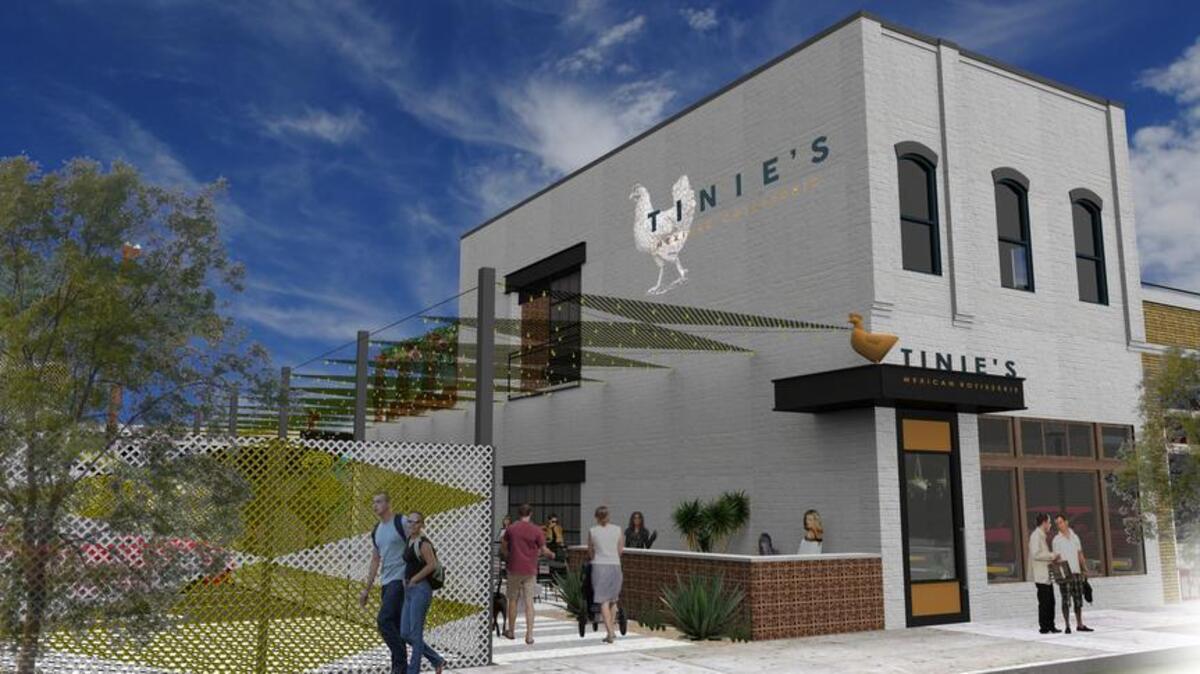 Architect’s rendering of Tinie’s Mexican Rotisserie and Cocktail Lounge