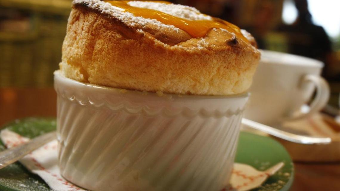 The apricot soufflé at rise n°1 in Dallas, soon to open a rise n°3 in the Shops at Clearfork.