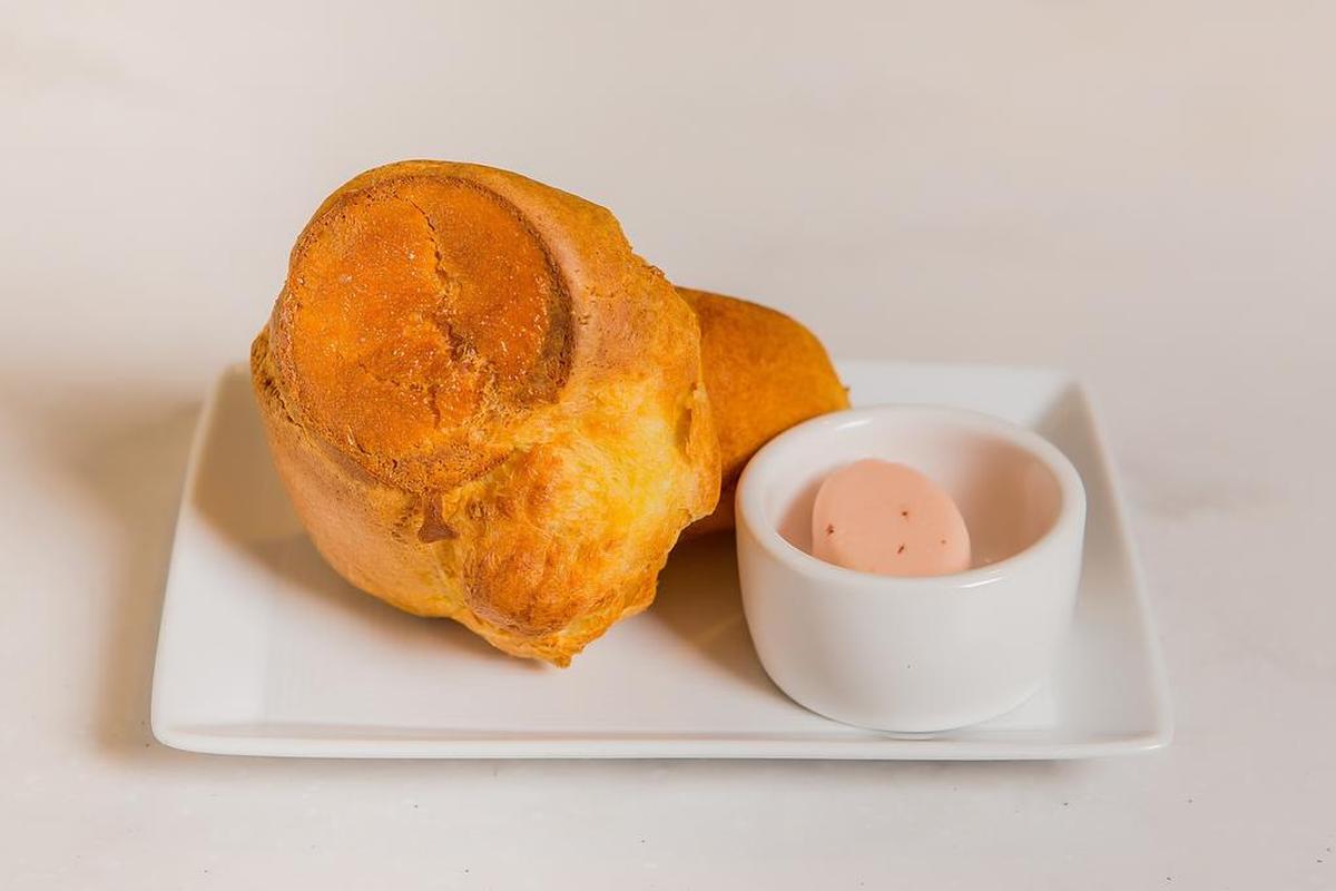 Popover with strawberry butter at NM Cafe in Fort Worth