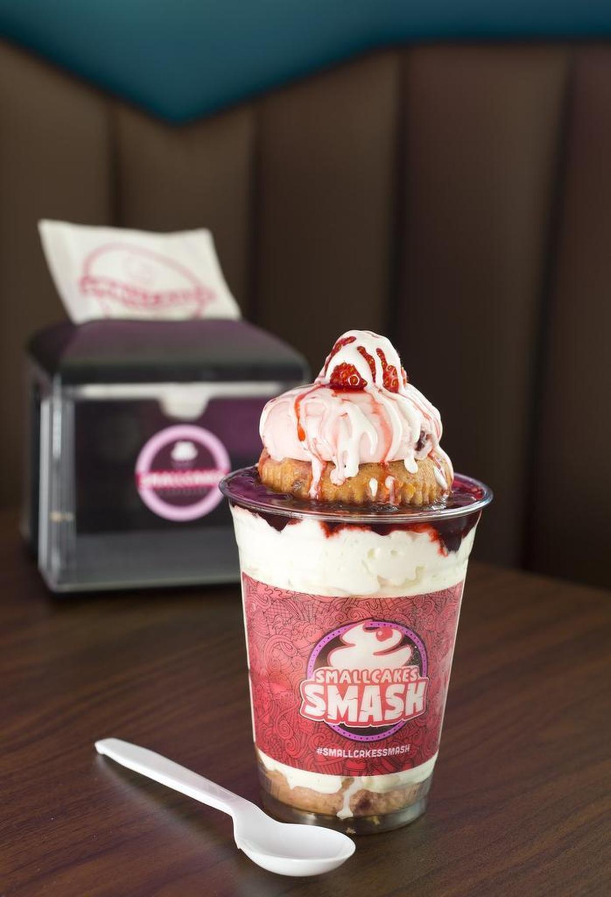 Strawberry and cream Smallcakes Smash at Smallcakes Cupcakes & Creamery in Keller