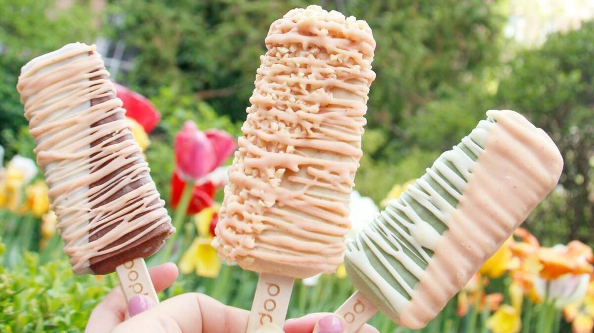 The gelato, sorbetto and yogurt on a stick at Popbar