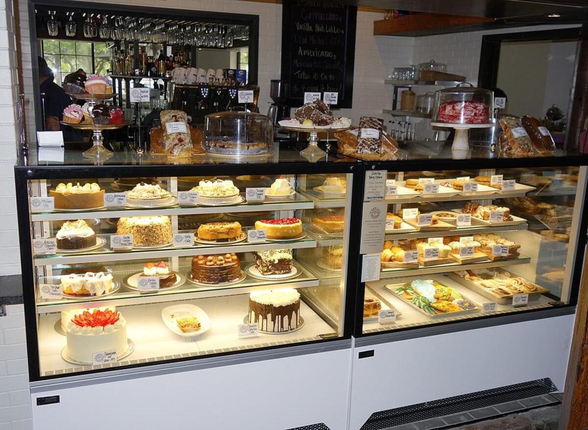 Pastries and desserts beckon before you even get to the dining room at Bread Winners in Fort Worth