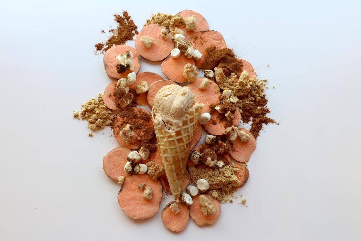 The Humble Pie at Melt Ice Creams: sweet-potato ice cream with toasted marshmallows, pie-crust crumbles and “autumnal spices.”