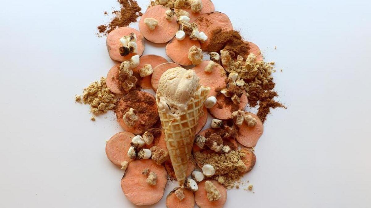 The Humble Pie at Melt Ice Creams: sweet-potato ice cream with toasted marshmallows, pie-crust crumbles and “autumnal spices.”