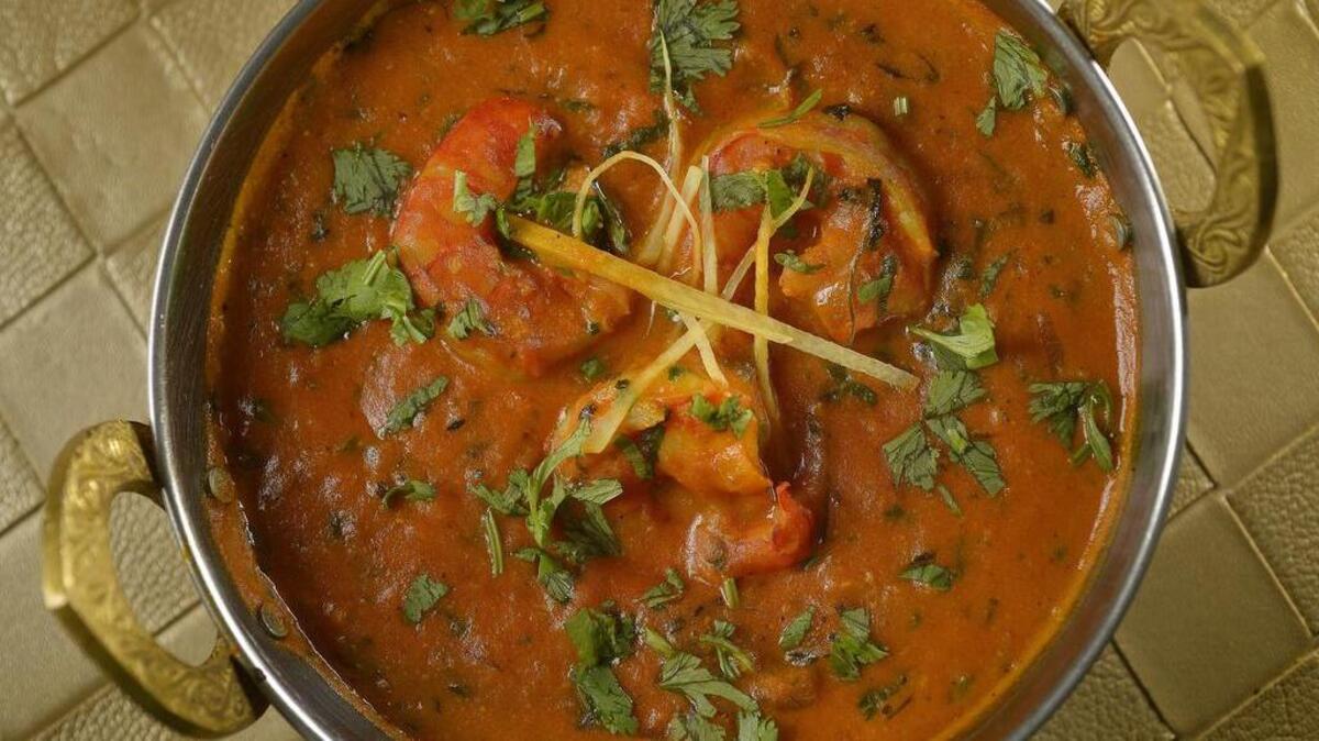 Jhinga masala nizami, a shrimp entree, at Mughlai Fine Indian Cuisine in Southlake