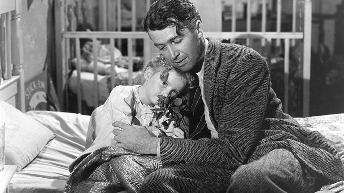 James Stewart and Karolyn Grimes in “It’s a Wonderful Life”