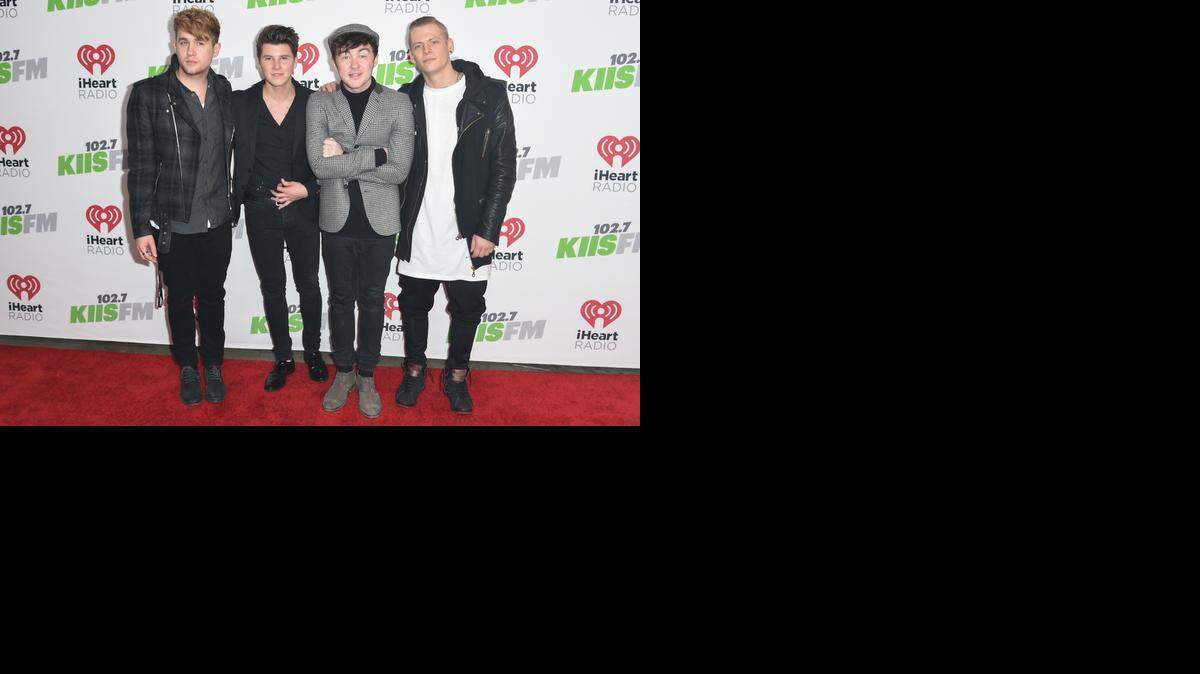 
Danny Wilkin, left Charlie Bagnall, Jake Roche and Lewi Morgan, right of Rixton seen at 2014 KIIS FM's Jingle Ball on Dec. 5, 2014, in Los Angeles, California.
