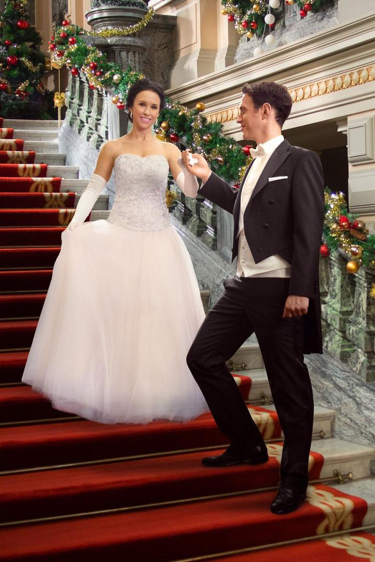 Lacey Chabert and Stephen Hagan in “A Royal Christmas,” a fan favorite on the Hallmark Channel.