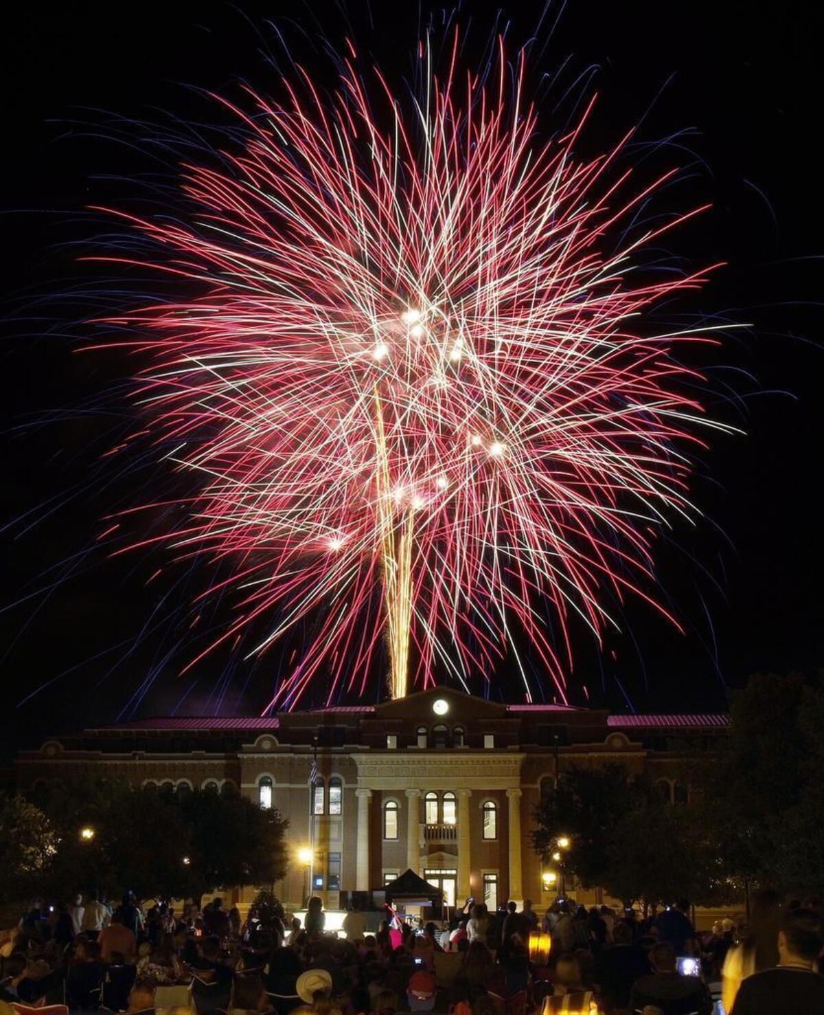 Southlake Town Square is always packed for its Fourth of July fireworks show.