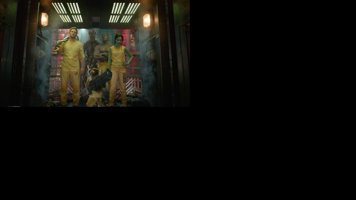 <137>Marvel's Guardians Of The Galaxy are, from left, <252><137>Peter Quill (Chris Pratt), Groot (Vin Diesel), Rocket Raccoon (the voice of Bradley Cooper), Drax the Destroyer (Dave Bautista) and Gamora (Zoe Saldana) become unlikely allies<italic>.</italic><252><137>as the voice of Rocket Raccoon, Dave Bautista as Drax the Destroyer, and Zoe Saldana as Gamora. (Marvel/MCT)<252><137>