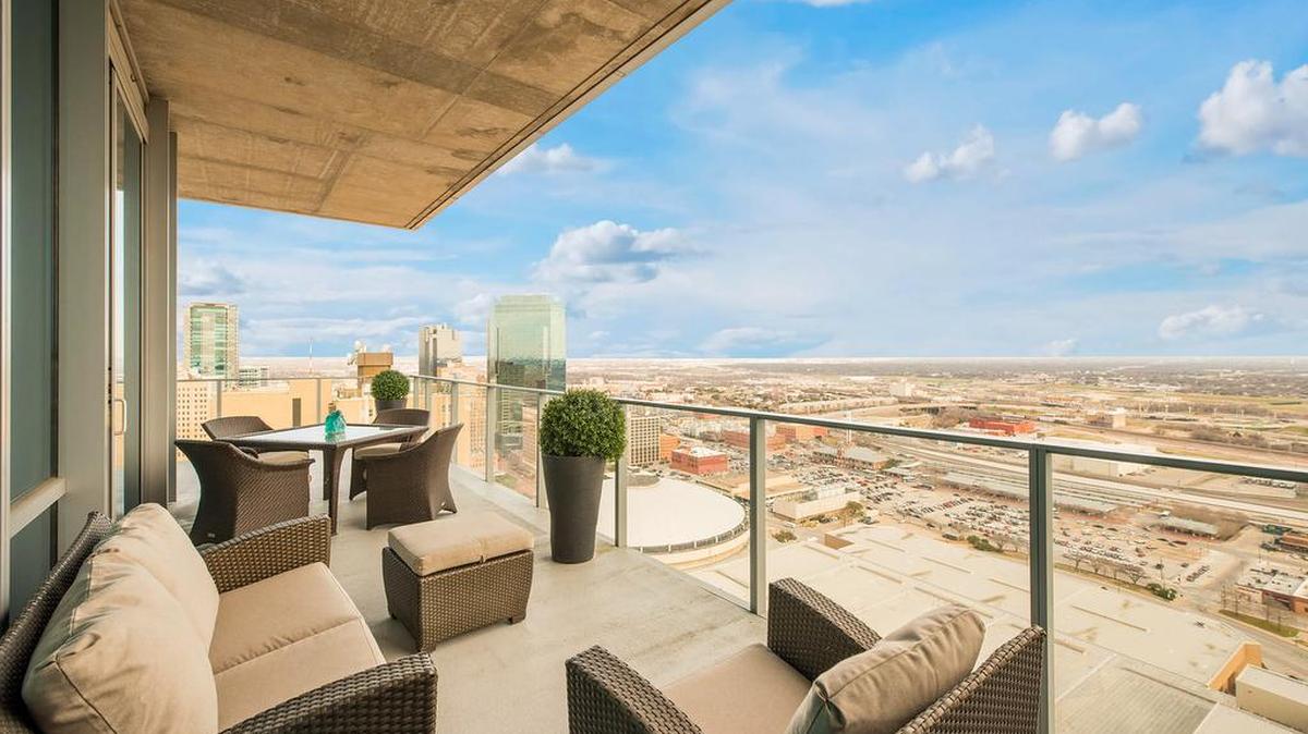 The home at 1301 Throckmorton Street, Unit #2502, at the Omni Residences in downtown Fort Worth, is priced $895,000.