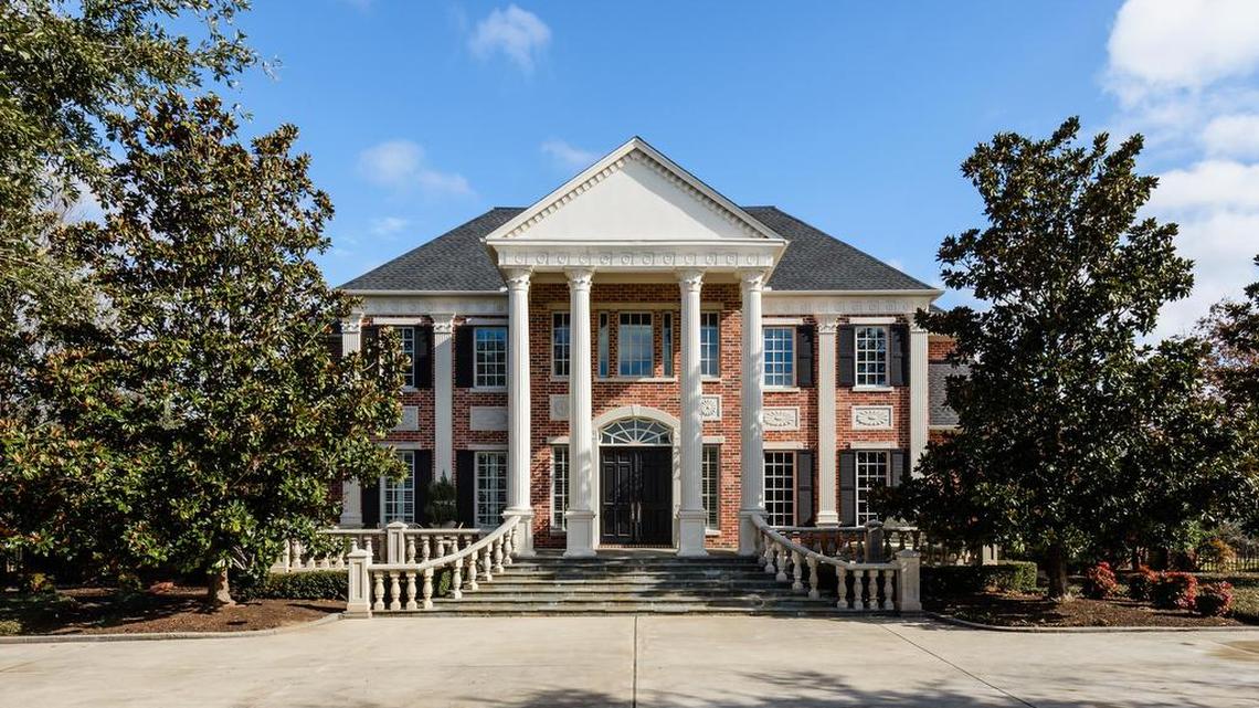 The home at 6917 Westcoat Drive is a textbook example of Colonial style and is priced $2,750,000.