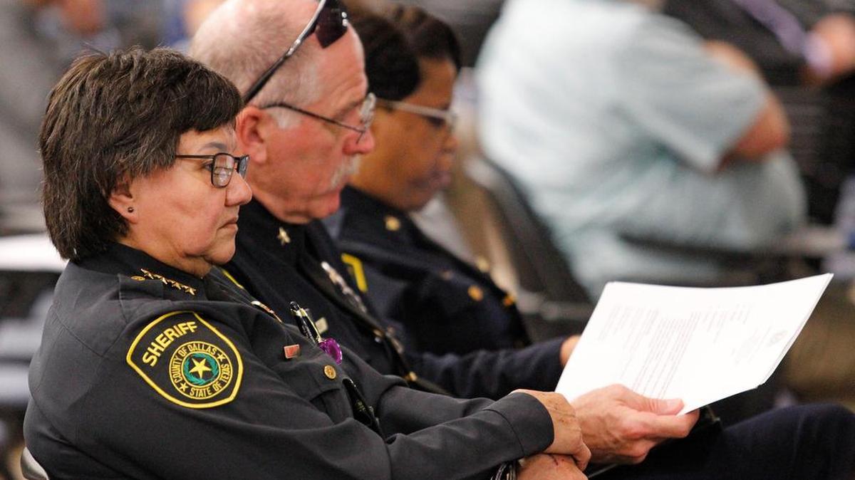 La sheriff del Condado Dallas, Lupe Valdez, durante un evento el año pasado. Valdez anunció su postulación como candidata demócrata a la gubernatura de Texas.