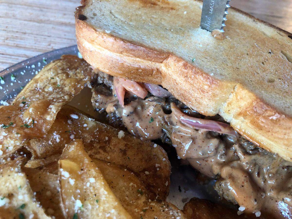 The “Comeback” is a brisket-cheddar sandwich with a tabasco-ketchup-mayo sauce.