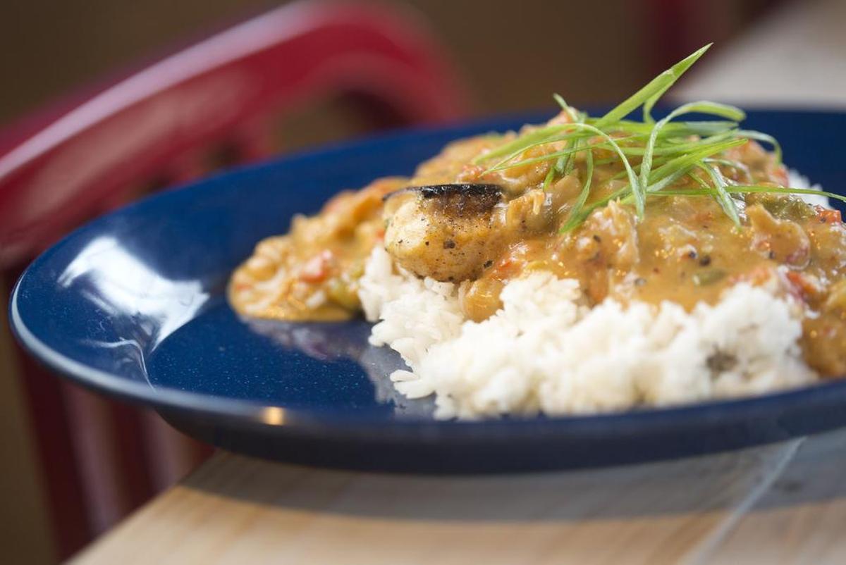 Blackened redfish at Dive Oyster Bar