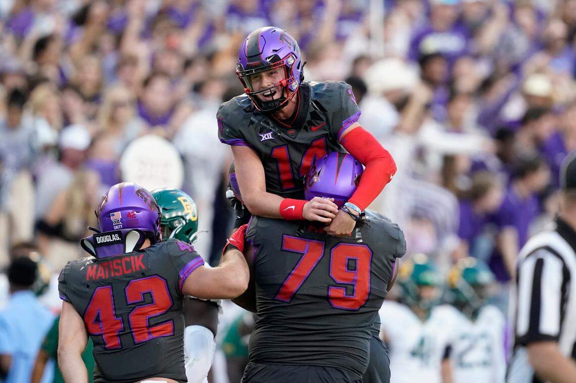 Chandler Morris, top, and Max Duggan give TCU one of the best quarterback options in the Big 12.