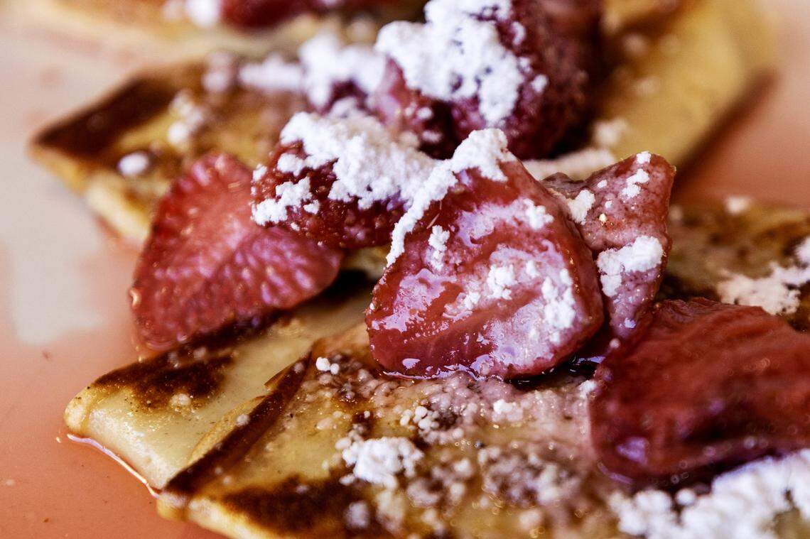 Strawberry crepes from Beacon Cafe, seen March 25, 2022.