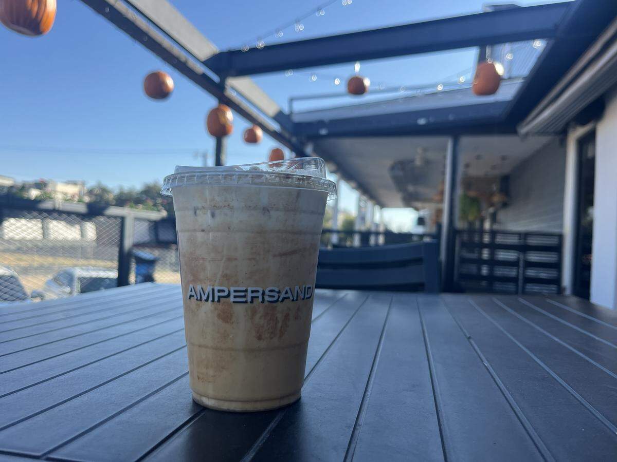 Ampersand Cinnamon Roll Latte from the fall menu at the location on Bledsoe Street.