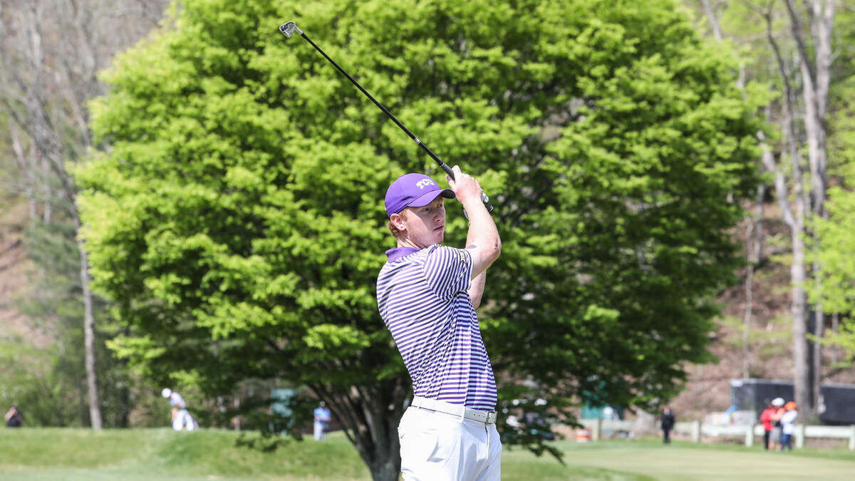 Hayden Springer, who won the Big 12 men’s golf championship in West Virginia, had the best showing for TCU on Monday at the NCAA Men’s Golf Championships, finishing tied for 28th (8-over par).