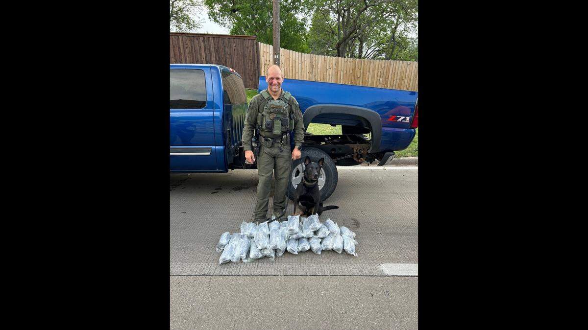 About 43 kilograms of fentanyl with a street value of approximately $1.4 million was seized by the Tarrant County Sheriff’s Office during a traffic stop, authorities said.