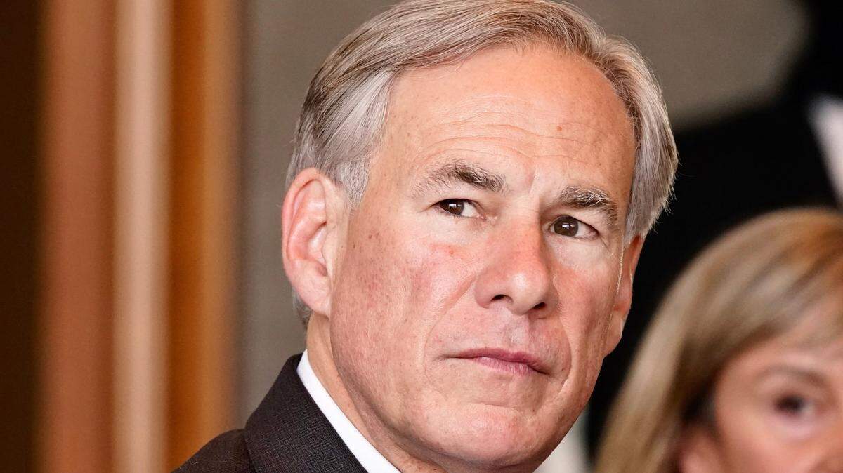 Texas Gov Greg Abbott during a news conference about migrant children detentions March 17 in Dallas.