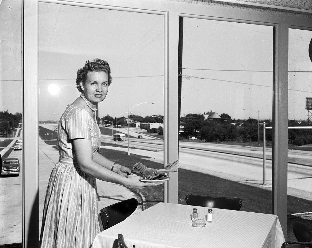 May 6, 1958: Grand opening of the Golden Fin, a seafood restaurant at 5401-E Camp Bowie, has been set for next week, according to Mrs. Lorene Stanfield, the owner. (The site no longer exists; it is under an I-30 overpass.)
