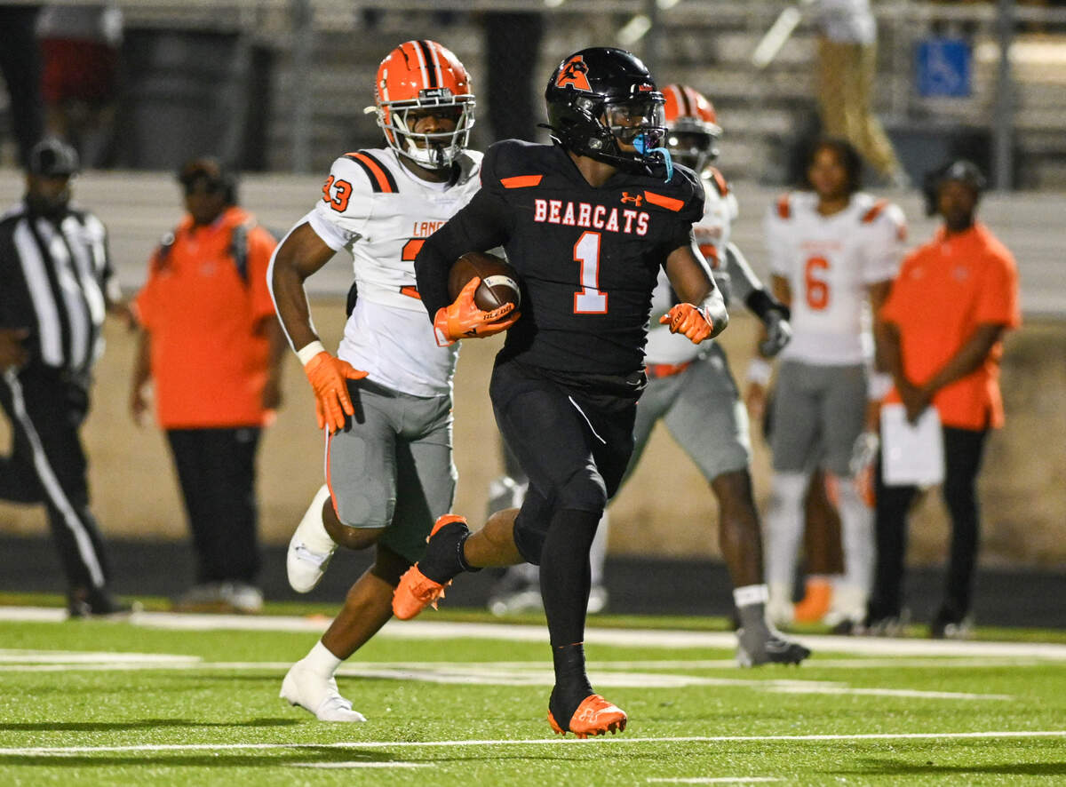 Aledo high school running back Raycine Guillory Jr. heads towards the endzone during a game against Lancaster High School on Sept. 6 at Tim Buchanan Stadium. Aledo had 148 rushing yards in the game.