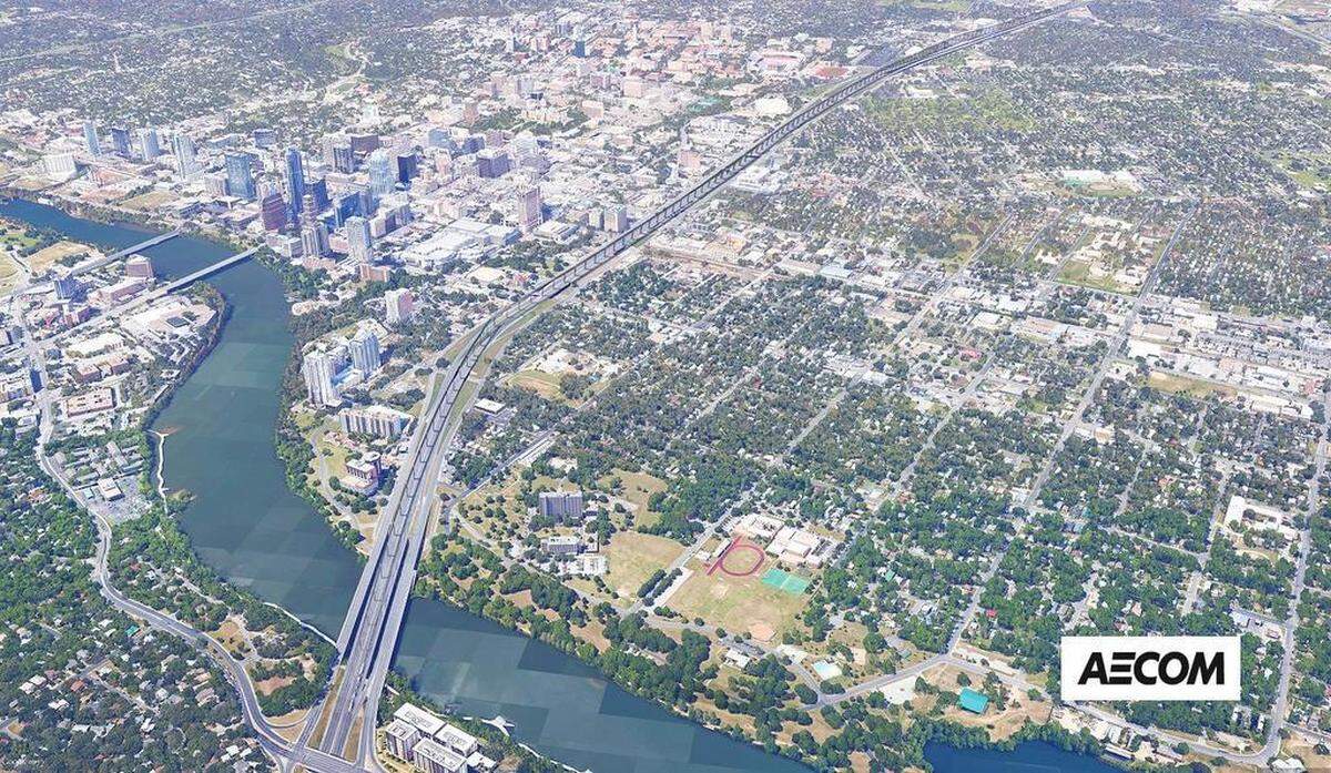 This artist rendering depicts an aerial view of the proposed Hyperloop, which in theory could whisk riders from Dallas to Fort Worth in only six minutes and redefine intercity transportation.