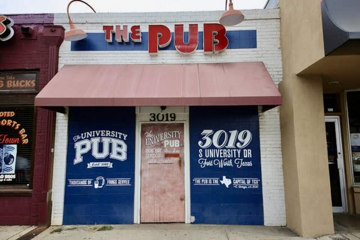 The University Pub has been an anchor on the TCU “drag” along South University Drive since about 1980.