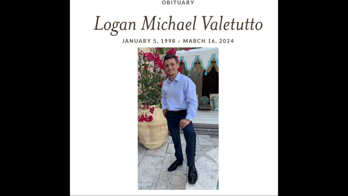  Logan Valetutto, 26, of Dallas died on March 16, 2024 after he overdosed at a rehabilitation center. 
