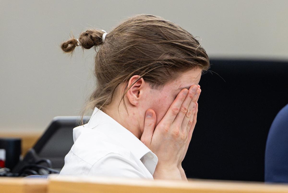 Defendant Carl Brewer, 25, sits in the courtroom for his capital murder trial at the Tim Curry Criminal Justice Center in Fort Worth on Wednesday. He is accused of shooting to death his adoptive parents, Troy Brewer and Mary Brewer, in November 2016 in Crowley.
