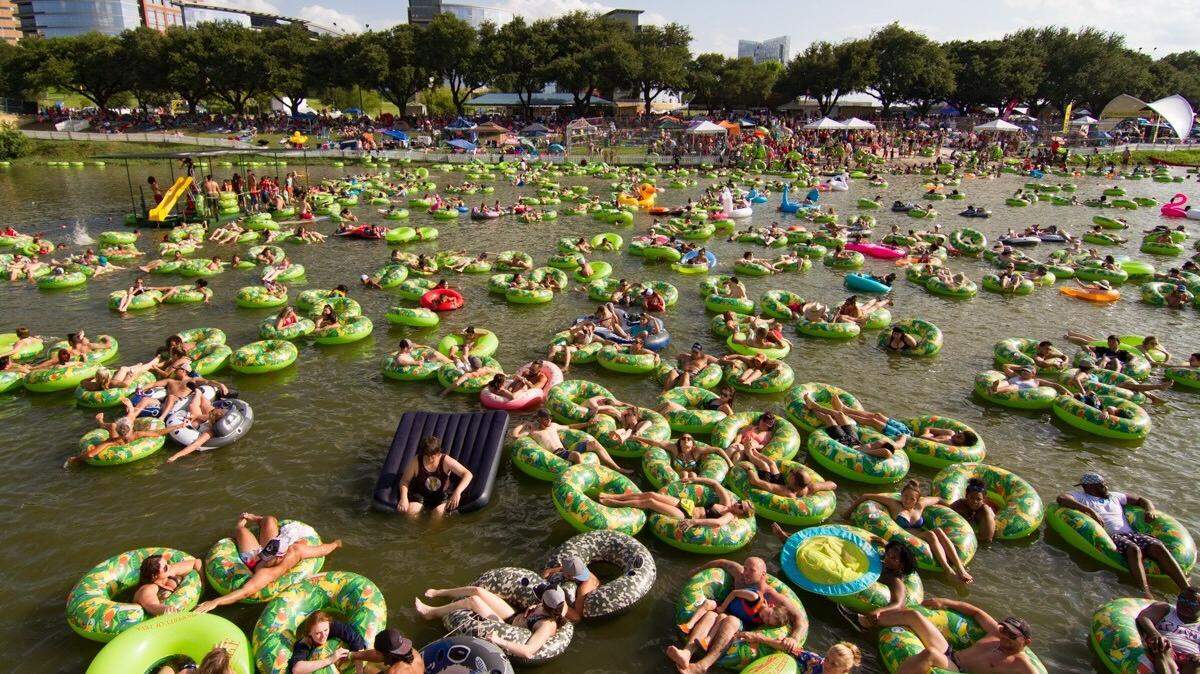 Tubing is free, first come, first served, at the Fort Worth's Fourth celebration.