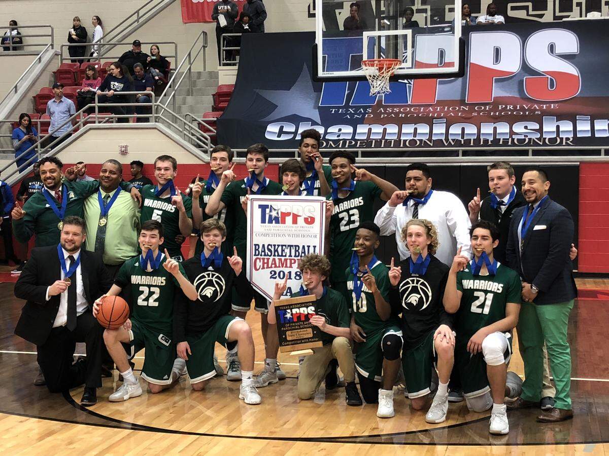 The Warriors won their first state title since 2012, 79-76 in double overtime vs. Grace Prep at West High School, Friday March 2, 2018.