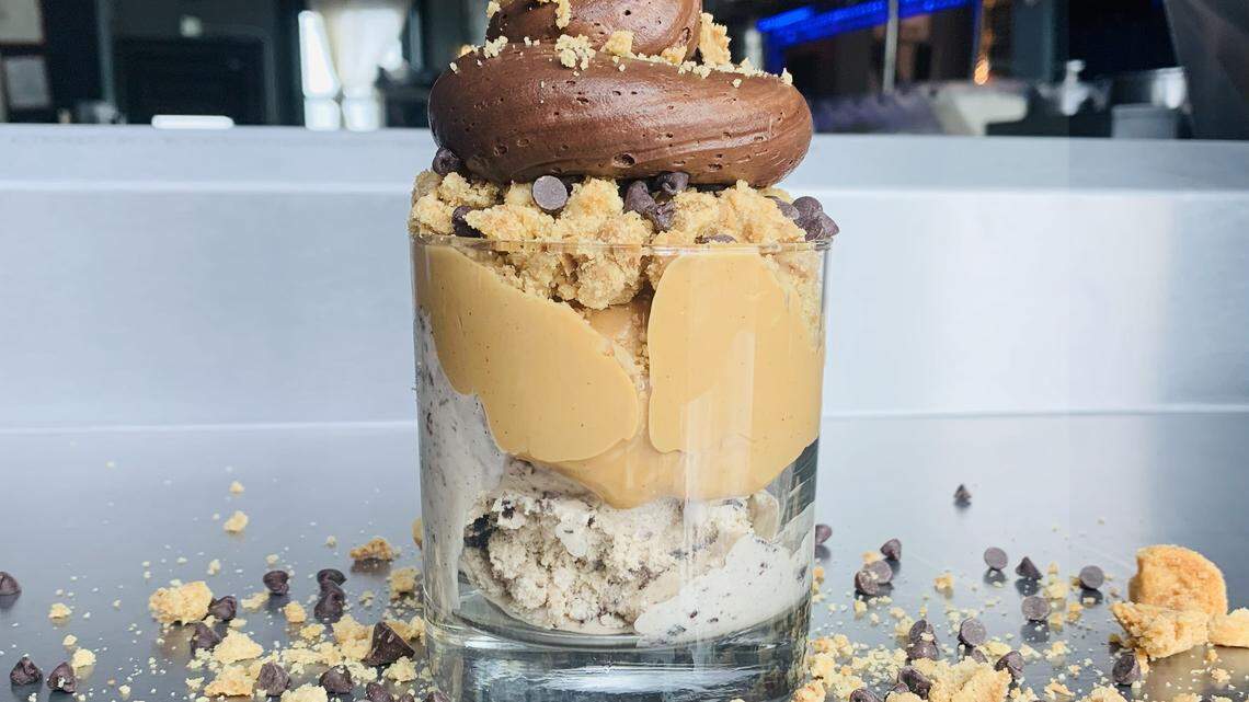 The Scoop and Scootery’s Buttercream Dream sundae. This includes peanut butter Oreo ice cream topped with peanut butter cookies, peanut butter sauce, chocolate chips and chocolate buttercream frosting.