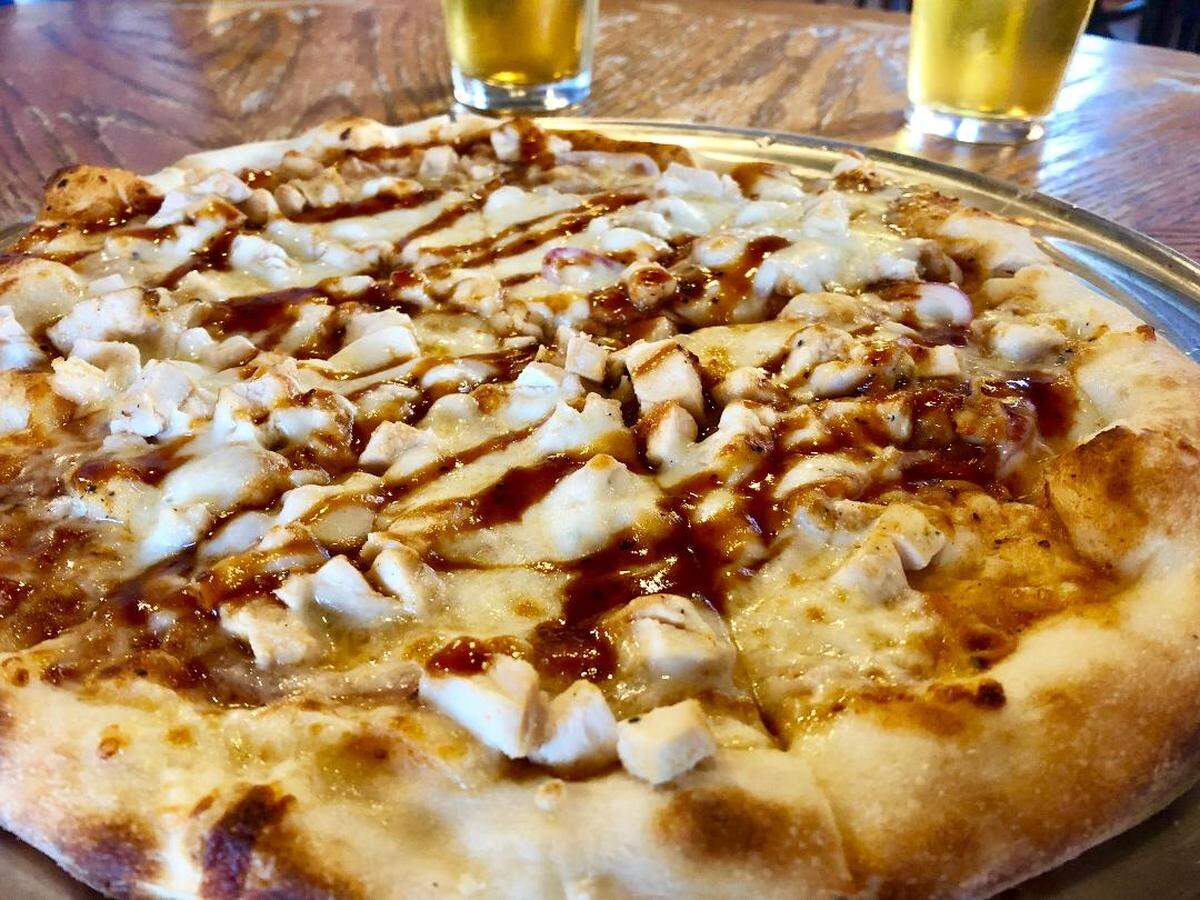 The BBQ chicken pizza at Fort Brewery & Pizza.