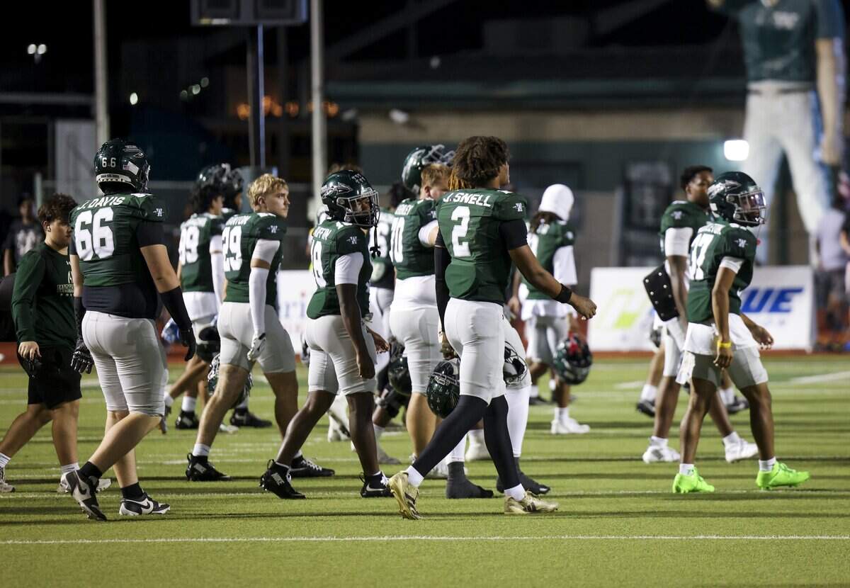 Waxahachie walks off the field after losing to North Crowley on Friday, Oct. 9, 2026, at Stuart B. Lumpkins Stadium in Waxahachie.