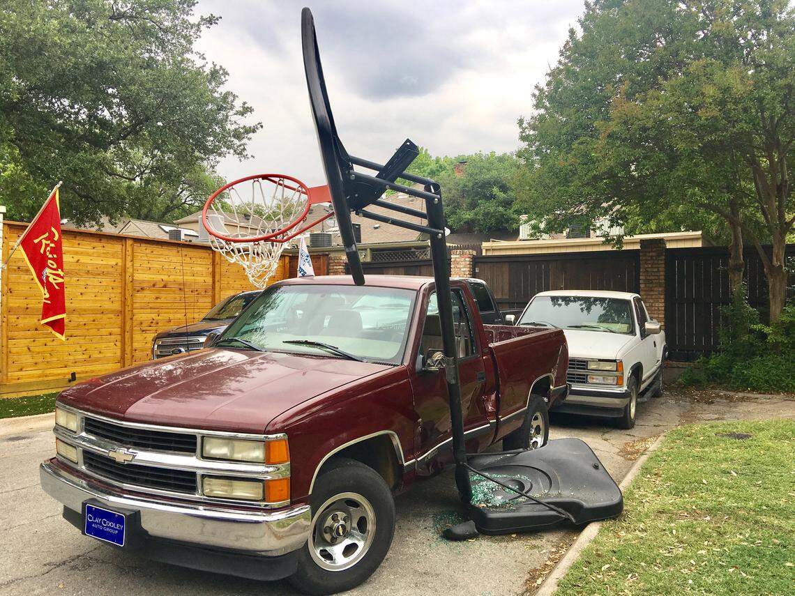 The owner of the vehicle that was hit by Armando Juarez during a high speed police chase in Dallas, John Tinsley, 55, was at dinner at the time and saw the scene unfold on his friends' cellphone.