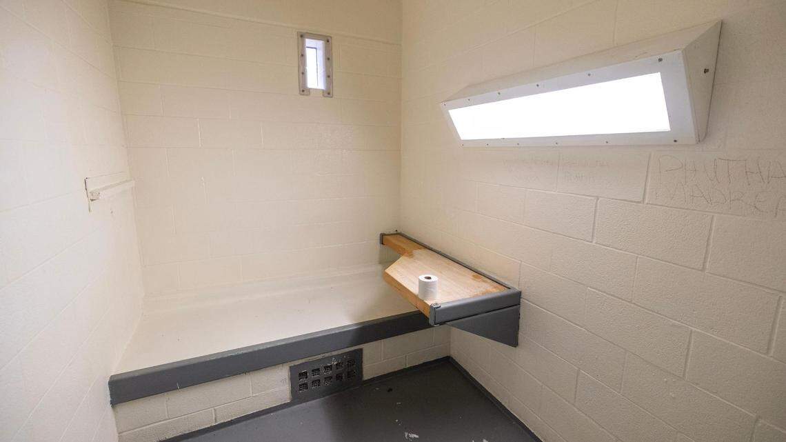 The inside of a jail cell at the Tarrant County Corrections Center in Fort Worth on Thursday, Jan. 25, 2024.