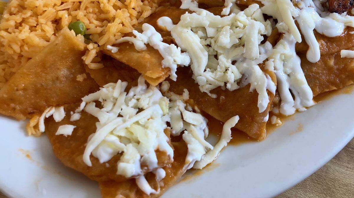 Chilaquiles verdes (with ranchero-jalapeno salsa) at El Piquin in Grapevine.