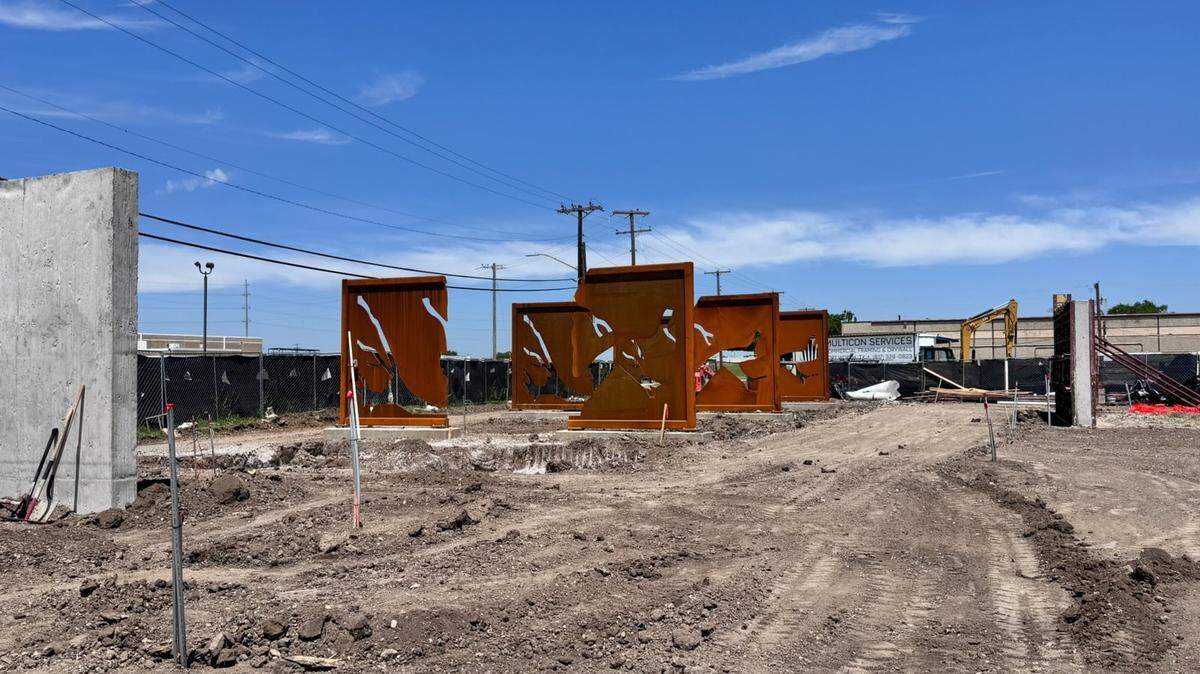 Construction of the Mr. Fred Rouse Memorial at 1000 NE 12th Street. 