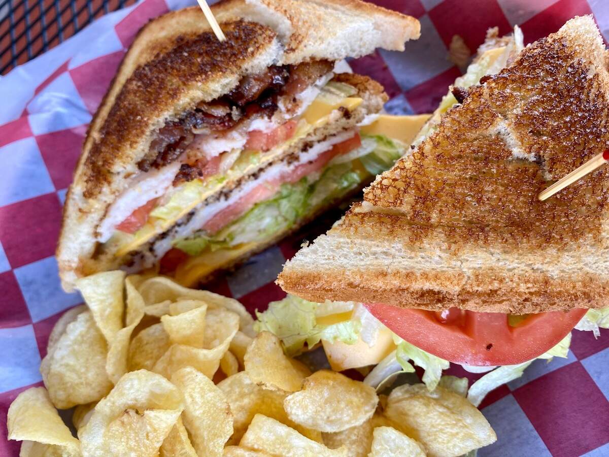 A turkey club sandwich with jalapeno bacon at Al’s Hamburgers.
